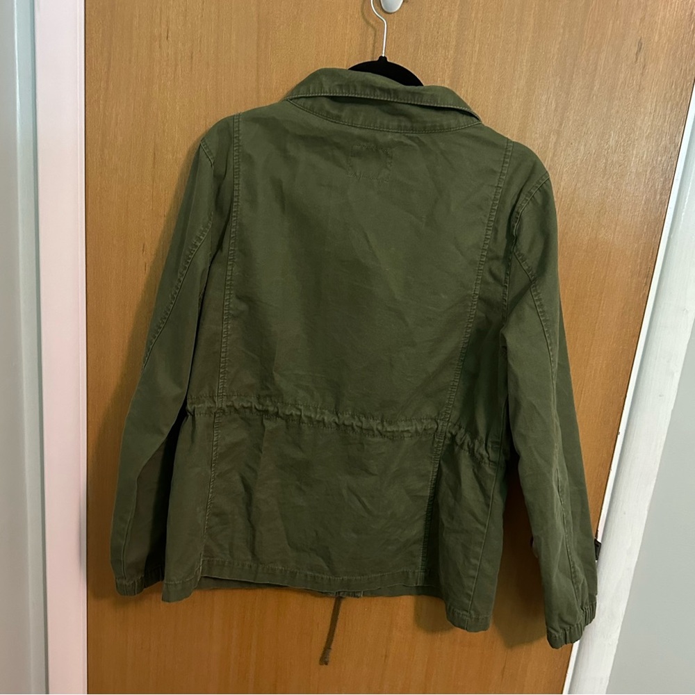 Old Navy Army Green Jacket Khaki Zip Up Size Large - Picture 4 of 4